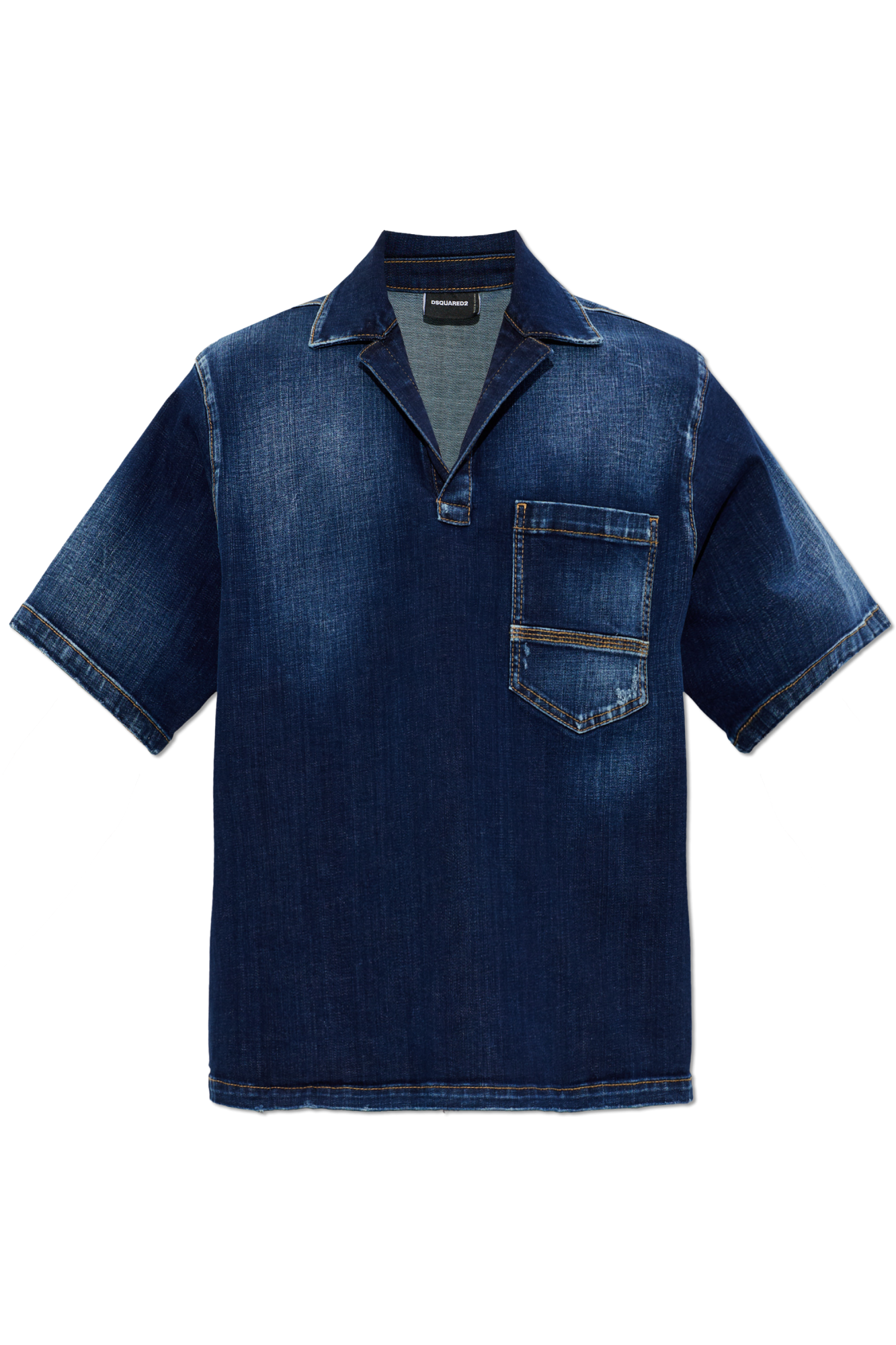 Dsquared2 Denim shirt with a V-neck | Men's | Vitkac